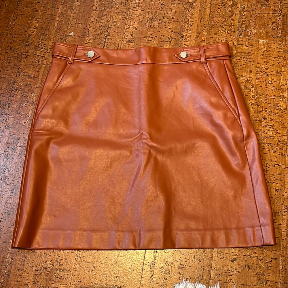 Brown Leather Skirt